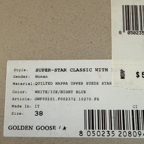 Golden Goose Superstar Classic Quilted Nappa Private Edition Size 8 - Picture 14 of 16